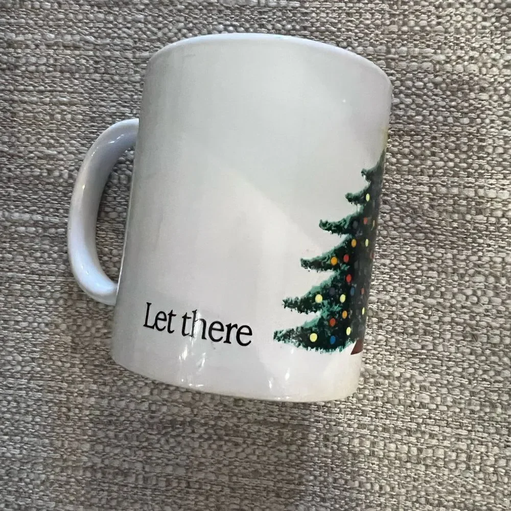 (NWOT) Let there be lights Christmas tree mug